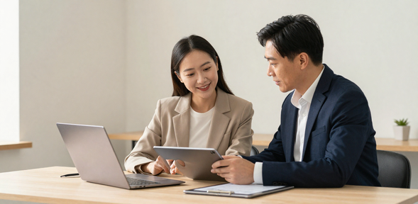 Finance professionals at work