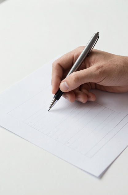 Handwritten financial analysis